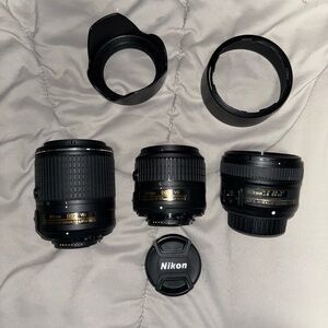 Nikon Lens, Lens Hoods and Camera Bag